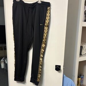 Nike Black Pants joggers with Gold Detailing XXL